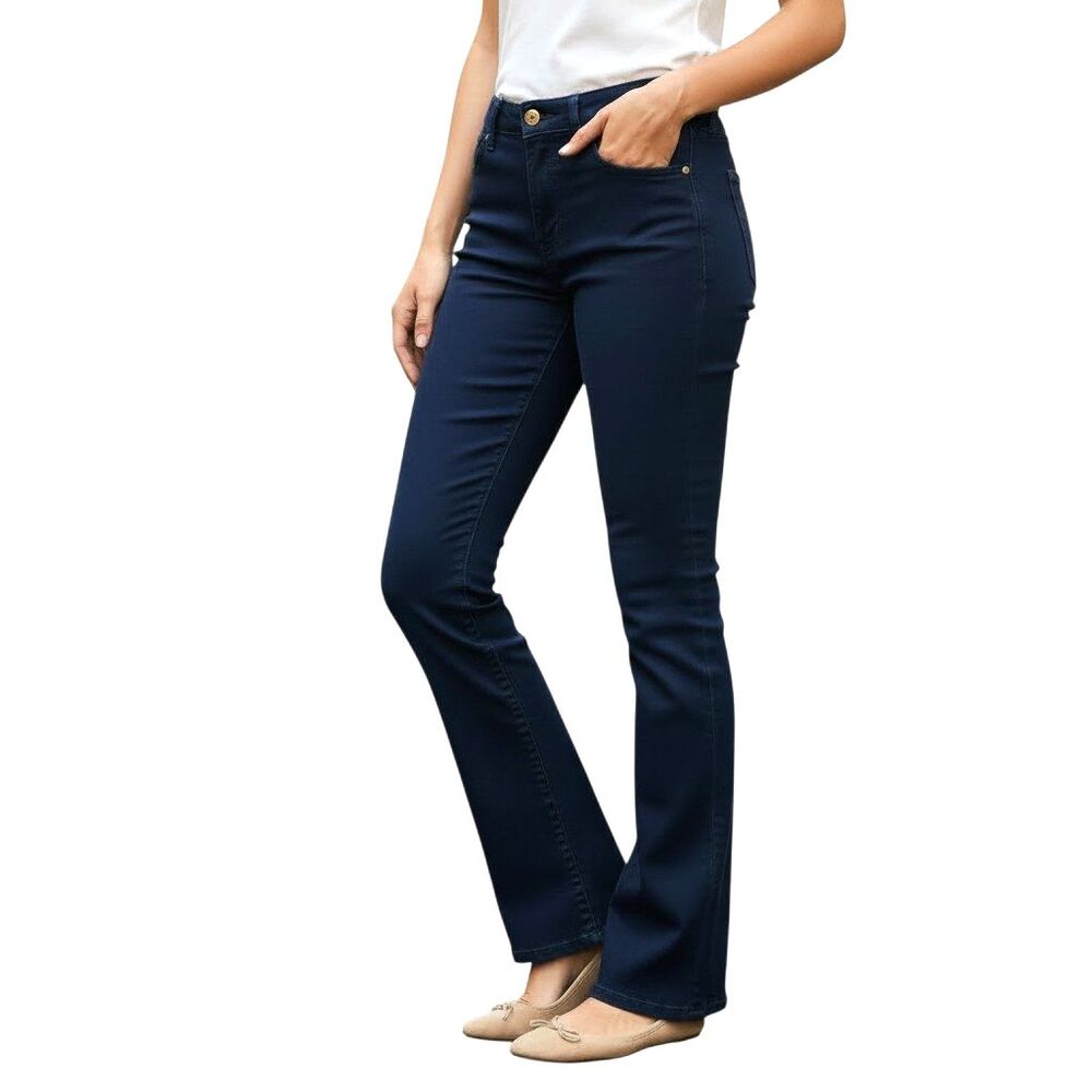 Jen7 7 For All Mankind Womens 2 Blue Slim Straight Leg Jeans Designer Denim